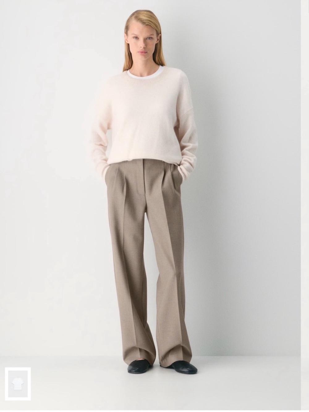 Aritzia Trousers Effortless Pants Crepette High-Rise Wide-Leg in Nomad Taupe